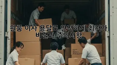 원룸 이사, 용달로 안전하게! 최저가 비결과 주의사항