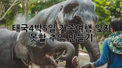 🇹🇭태국4박5일 가족여행🌴: 잊지 못할 추억 만들기✨